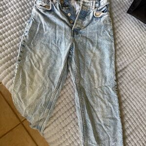 Reformation Cynthia Jeans Women Size 26 Blue Tangier Wash High Rise Straight Leg